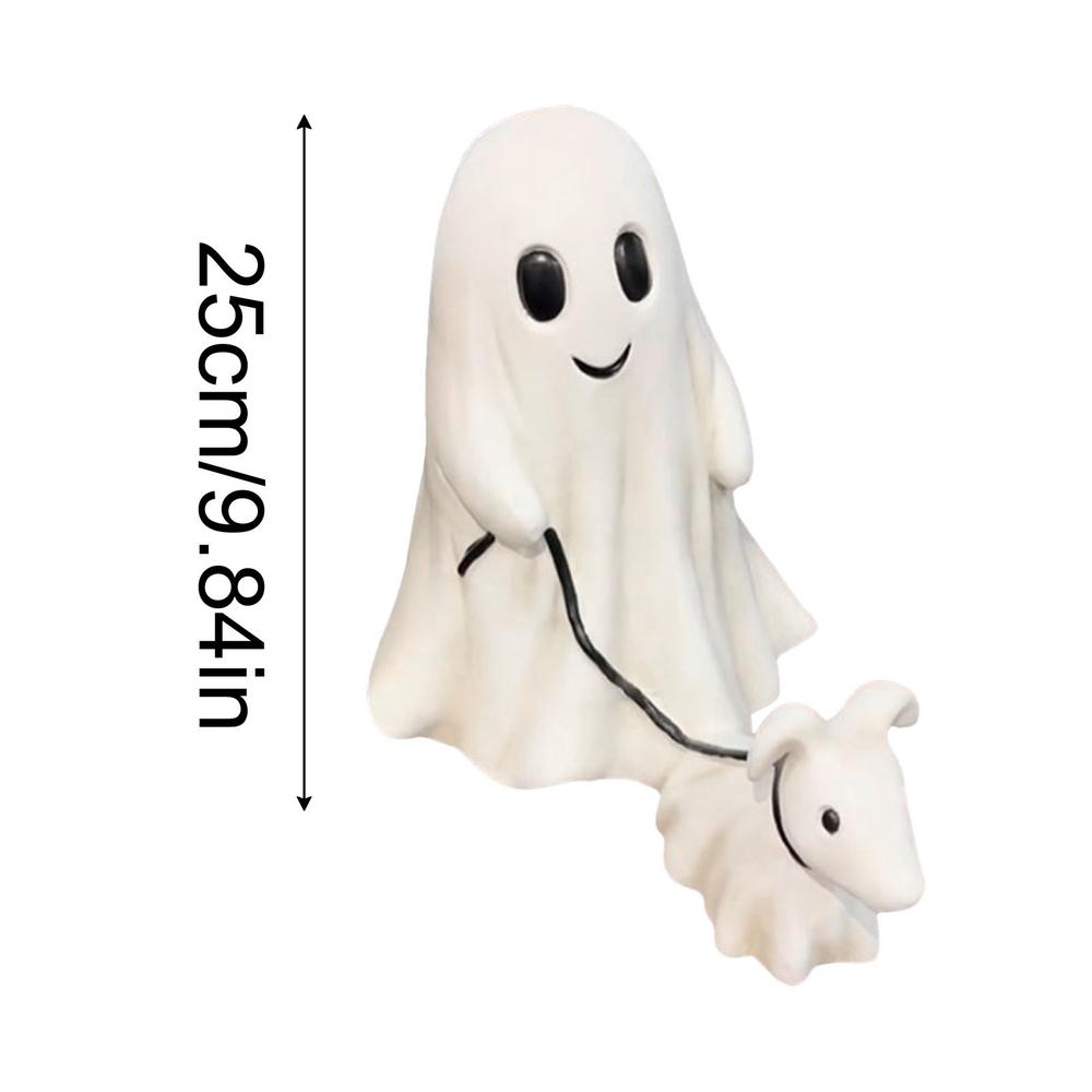 Halloween Spökhund Dekoration Söt Spökstaty Skrivbordsdekoration Halloween Kreativ Hundpromenad Prydnad För Hem Öppen Spis Deco