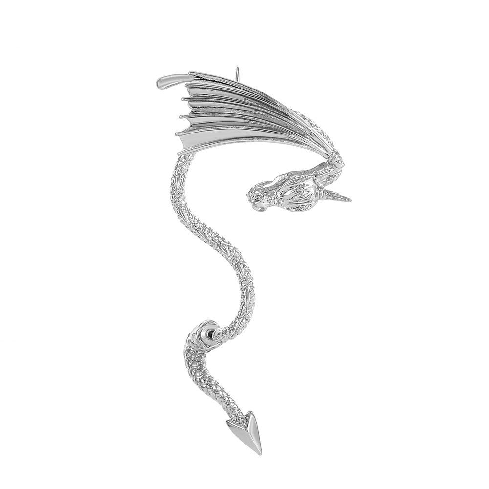 Exaggerated Punk Dragon Ear Clips for Non-Pierced Ears - Women's Dragon-Shaped Zircon Thorn Ear Hooks