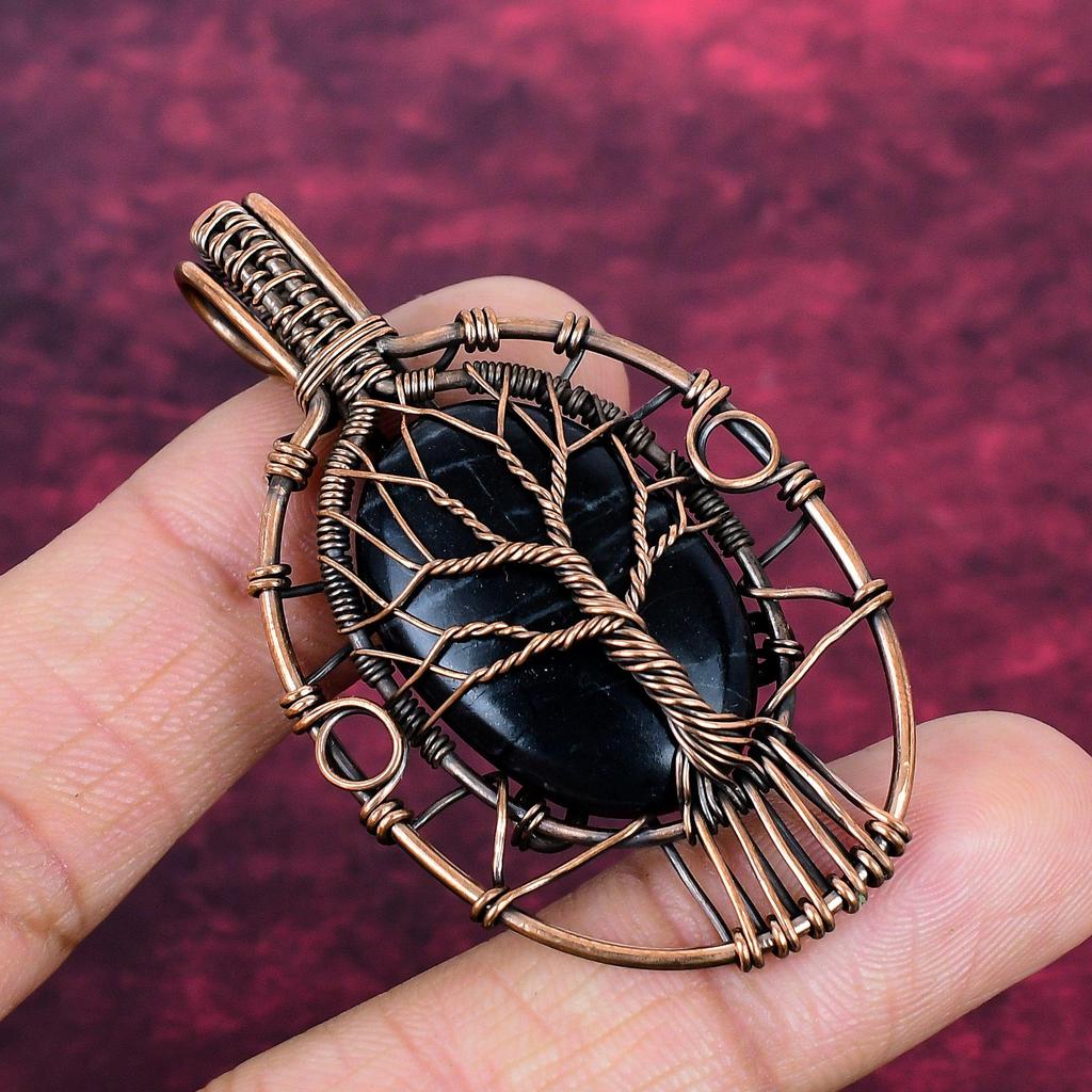 Tree Of Life Picasso Jasper Pendant Copper Wire Wrapped Pendant Anniversary Gifts