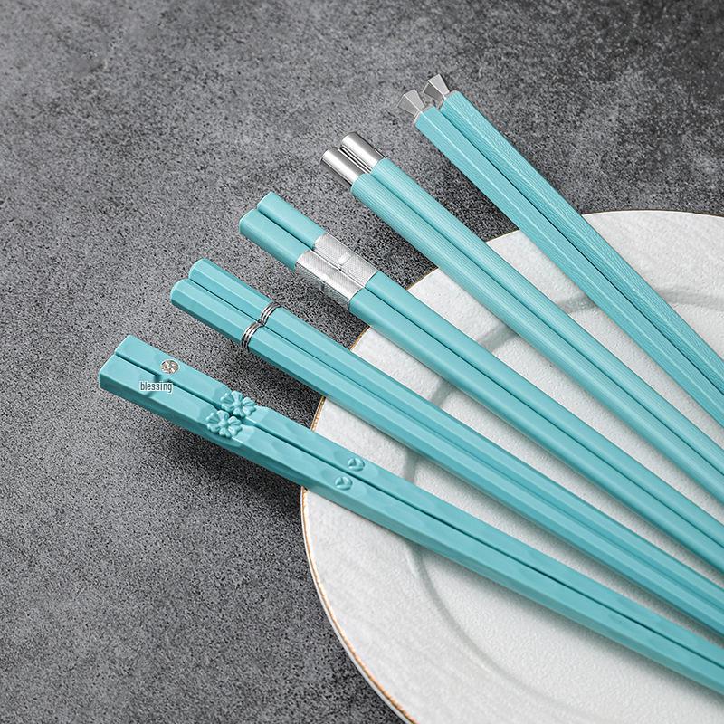 Luxury Home Alloy Chopsticks: High-Grade, Non-Slip, Heat-Resistant, One Pair Per Person