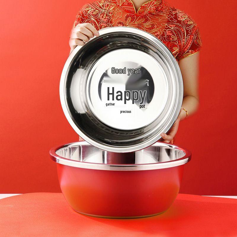 Red Stainless Steel Wedding Basin Set