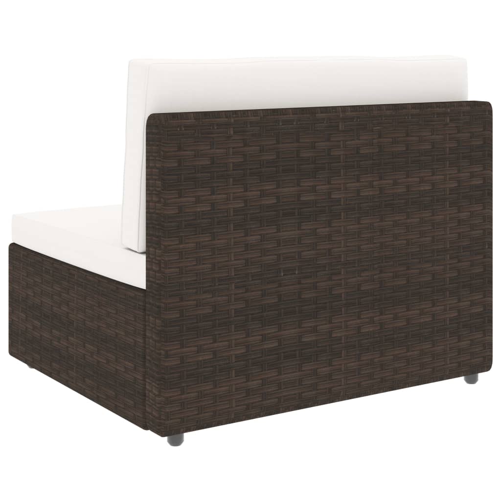 Modular 2 Seater Sofa Poly Rattan Brown