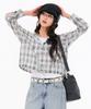 CHASECULT Women'S Sheer Check Hoodie-Fbrg5474C03