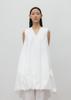 UMARMUNG Crispy Cotton Balloon Hem Dress_White