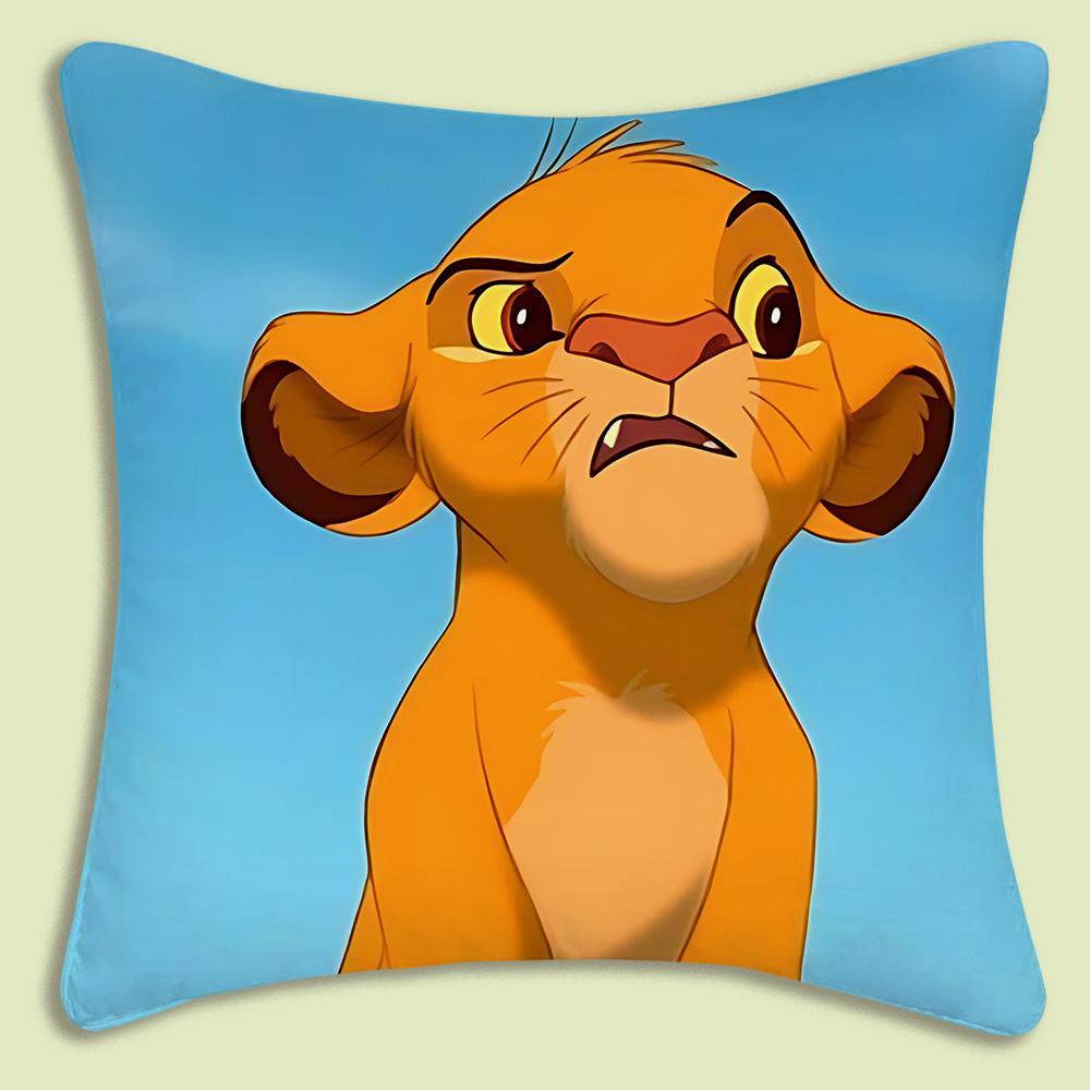 The Lion King Pillow Covers Cartoon Sofa Decorative Home Double-Sided Printing Short Plush Cute Cushion Cover