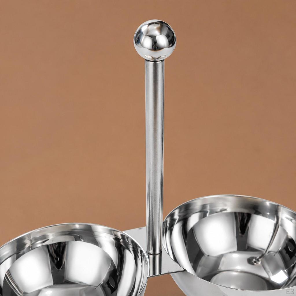 Condiment Serving Bowl Divided Multi Section Fruit Tray Stainless Steel Display With Handle