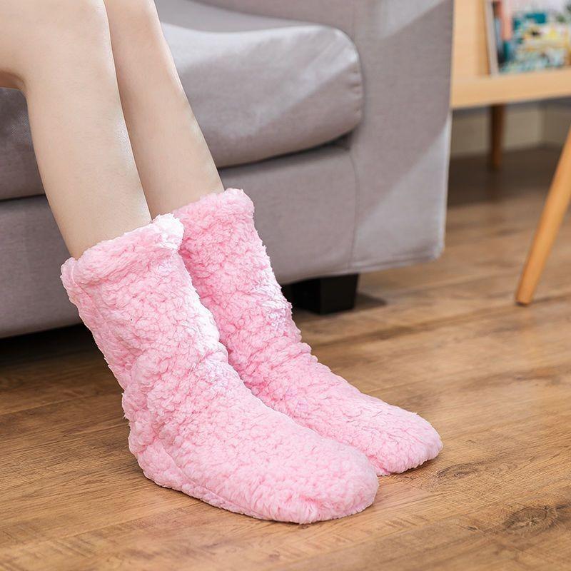 Dicke Damen-Wintersocken mit Fleece-Futter - Warme, kältebeständige Schlaf-Bodensocken