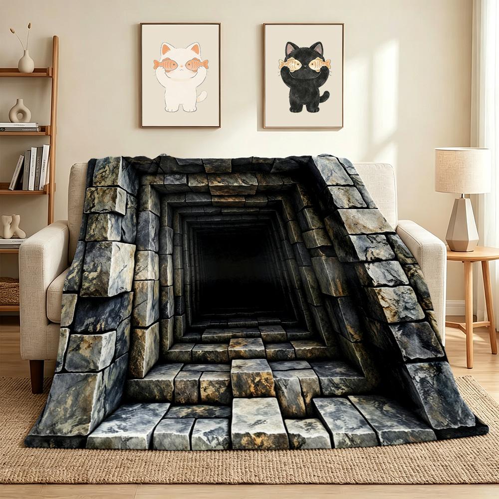 Stone Tunnel Flannel Blanket Throw Blanket Soft Warm Sofa Bed Camping Car home Decor Unique Christmas Gift C9302570