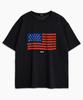 UNDEROFF Oversized Crew Neck Vintage American Flag Short Sleeve T-Shirt White