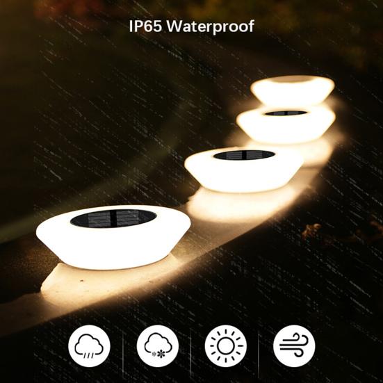 

4 Pcs Solar Ground Lights Waterproof Outdoor Landscape Lights LED Lawn Lamp with Stake for Pathway Garden Yard Deck Decor White Light.