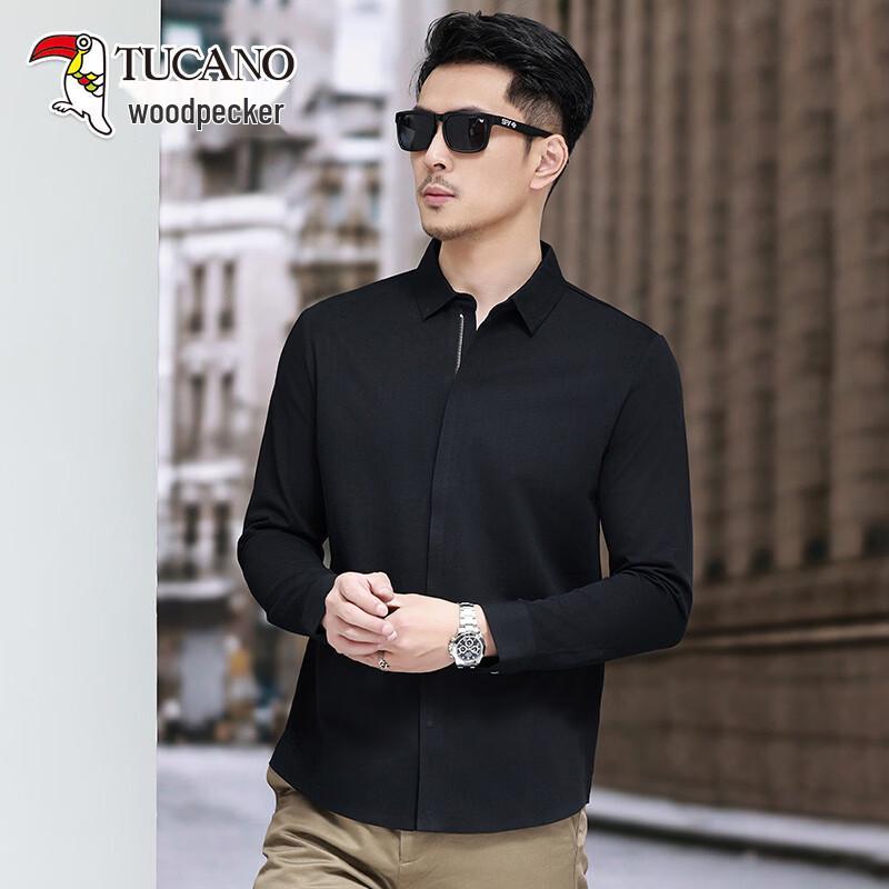 Tucano Men s Casual Zipper Long-Sleeve Lapel Shirt M