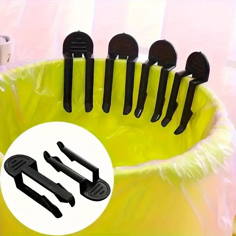 2Pcs Practical Plastic Garbage Bag Clip Fixed Waste Bin Bag Holder Rubbish Clip Trash Can Clamp Kitchen Bathroom Gadgets