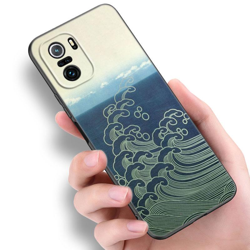 Japan Wave Anime Dragon Phone Case For Xiaomi Redmi Note 5 6 9T K20 K40 K50 Pro 7A 8A 9A 9C 9i 10A 10C A1 S2 TPU Black Cover
