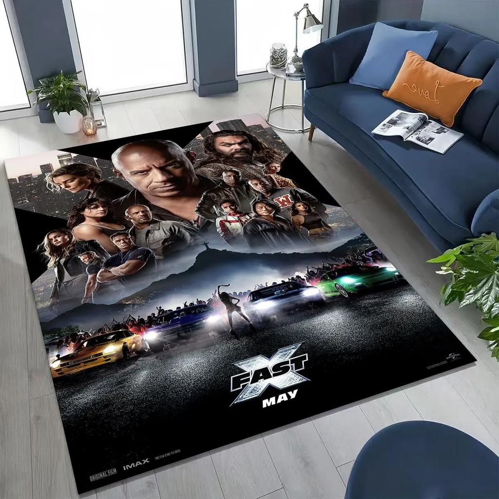 Alfombra Decorativa Rápida y Furiosa X Dominic Art para Dormitorio Sala de Estar Sofá Hogar Felpudo, Alfombrilla de Suelo Grande Antideslizante para Niños