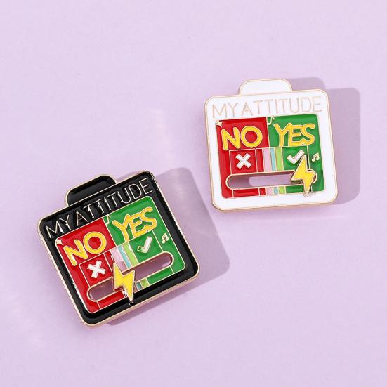 Brosche Social Battery Pin Interaktive Stimmungsnadel My Attitude Mood Shift Emaille-Brosche Schiebebar