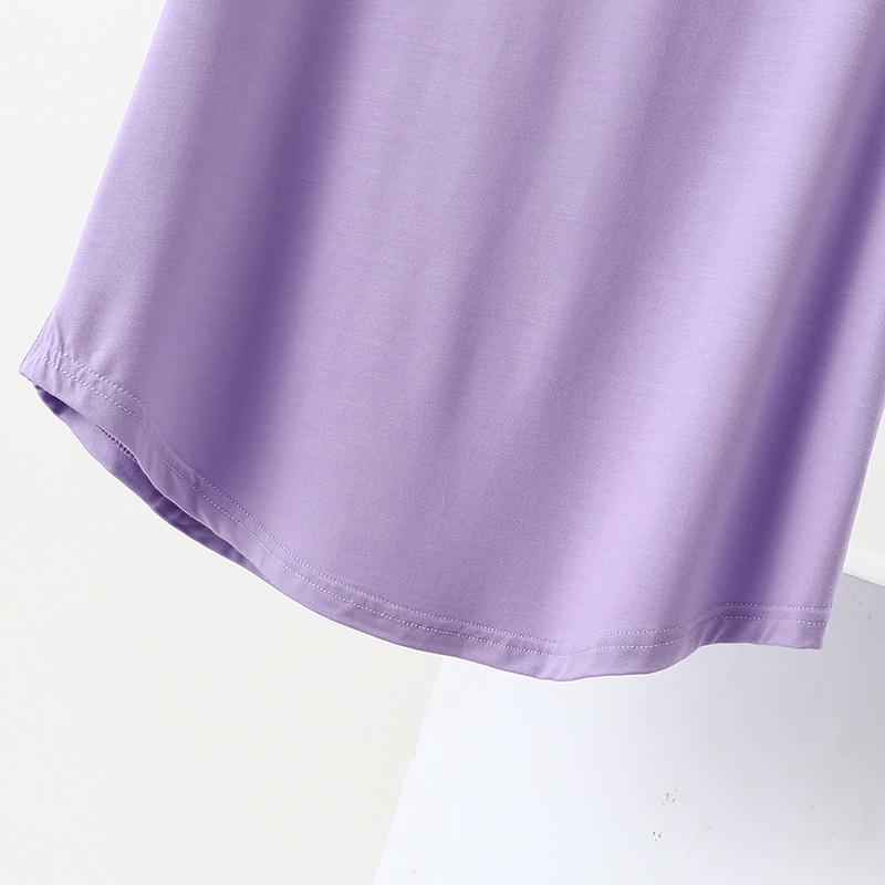 2025 Silk Summer Breathable Women's Slimming Five-Sleeve Round Neck T-Shirt