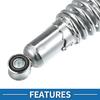 A ABSOPRO Rear Suspension Motorcycle Rear Shock Absorber Spring, Universal Silver, 1 Pair, 270mm