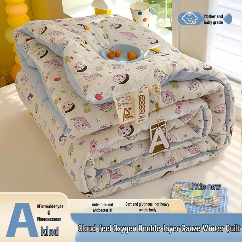 Class A All-Season Antibacterial Cotton Quilt: Winter, Spring, Autumn, and Summer Thin Quilt for Home & Dormitory