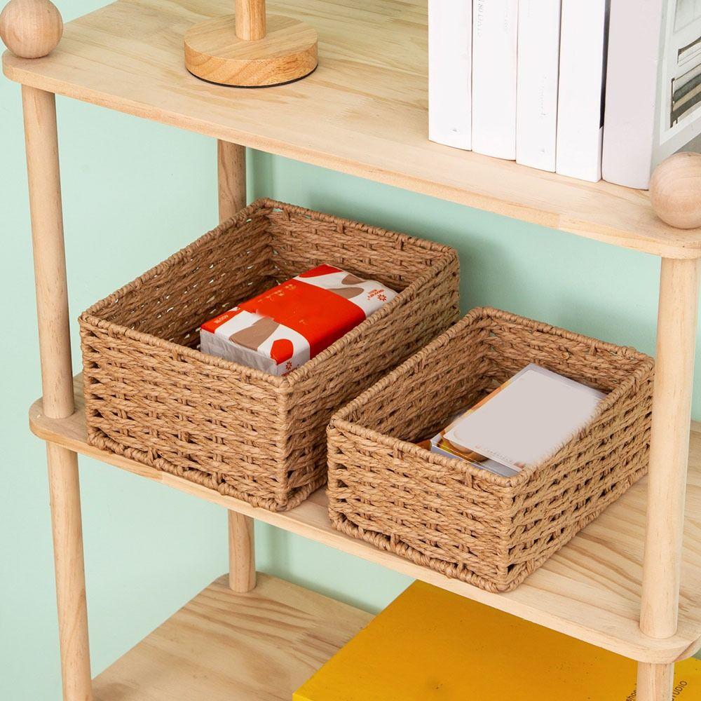 Rectangular Cosmetics Storage Box Handmade Snack Storage Box Coffee Table Storage Basket for Home