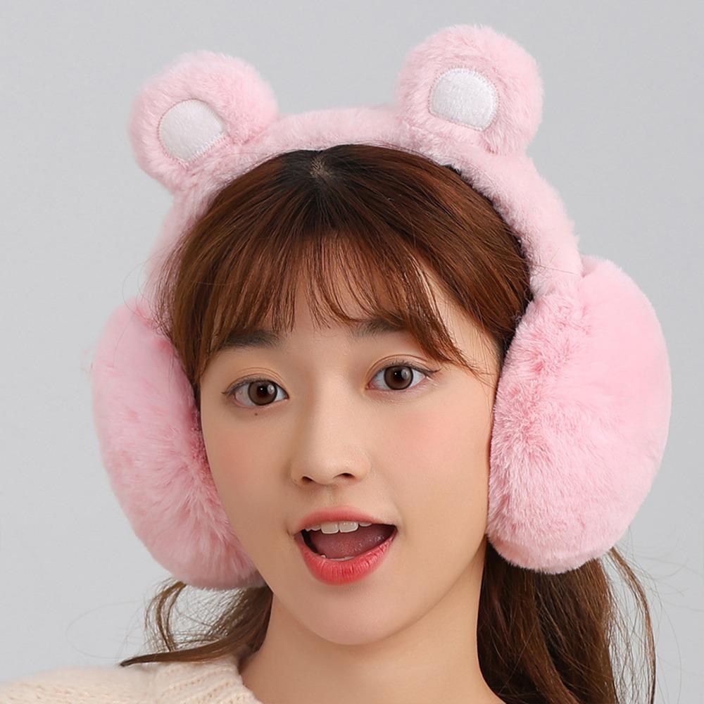 Cute Bear Ear Earmuffs Foldable Thickened Ear Cover Anti-Freeze Keep Warm Ear Warmer for Women Girls