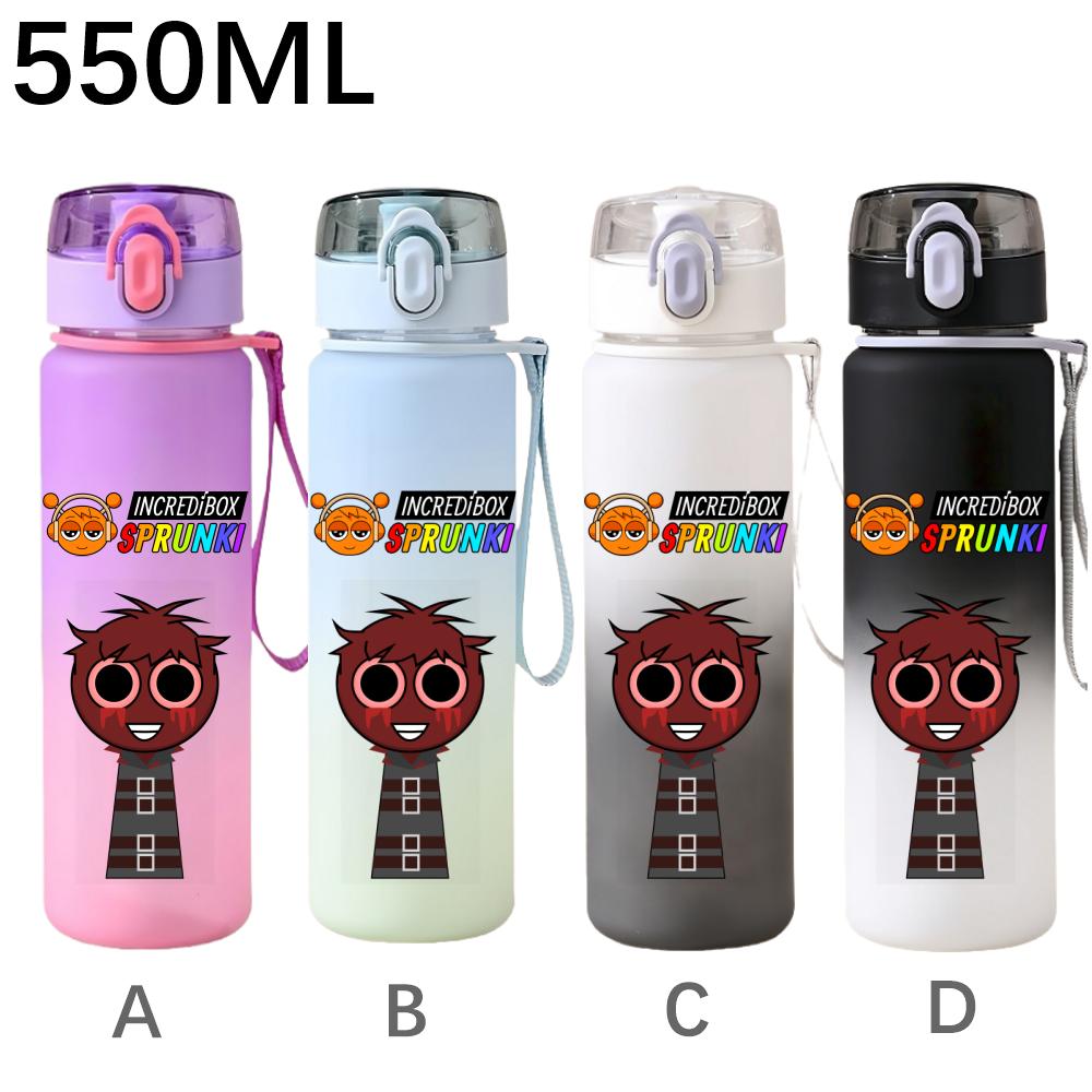 550ml Hra Sprunki Gradientní Sportovní Láhev na Vodu Kreslená Nepropustná Přenosné Lahve na Pití Venku Sport Fitness Pohárek na Vodu