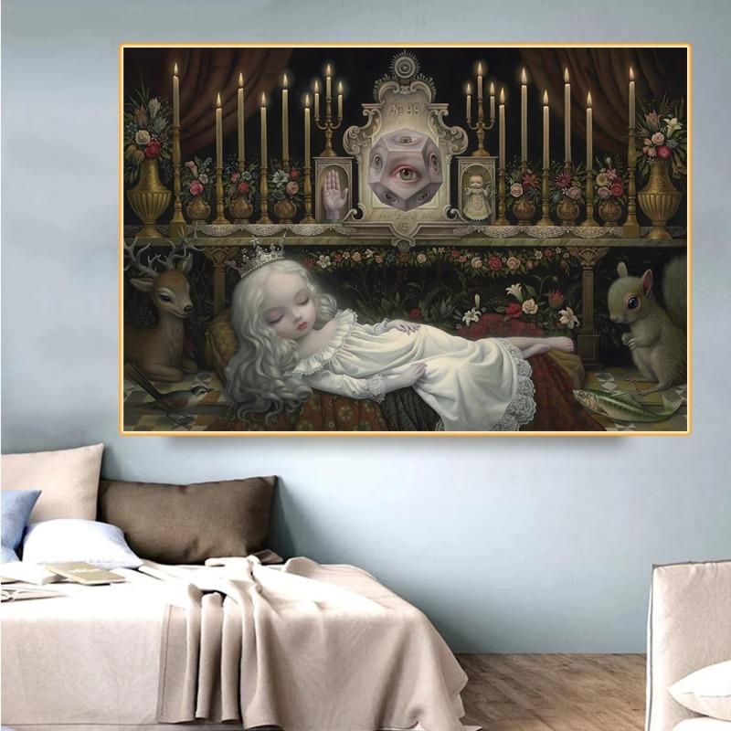 Dark World Creepy Cartoon Art By Mark Ryden Posters Canvas Painting Pop Wall Art Print Pictures for Living Room Wall Home Decor
