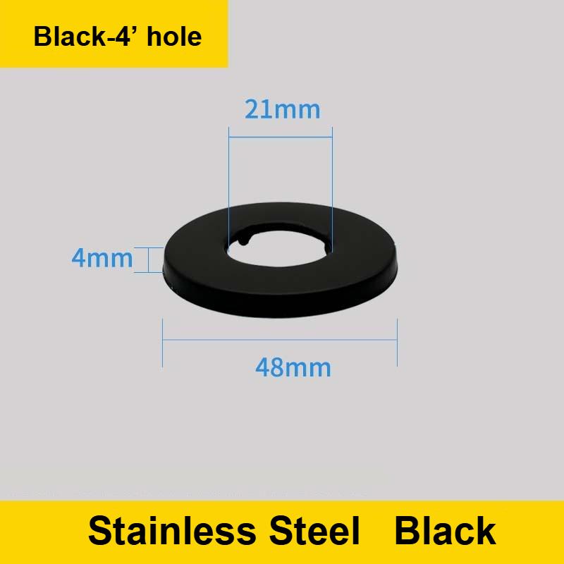 1Pc Black Shower Faucet Decorative Cover Chrome Finish Stainless Steel Water Pipe Wall Covers Kitchen Bathroom Accessories