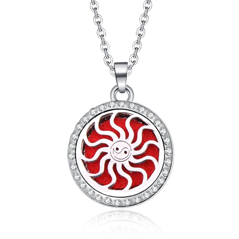 New Stainless Steel Alloy Fashion Aromatherapy Necklace Essential Oil Diffuser Perfume Locket Pendant Women Jewelry Gift