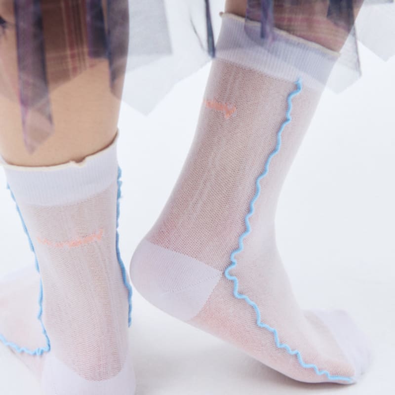 i hate monday [IHM25SU0403] Lovely Wave Socks Lavender