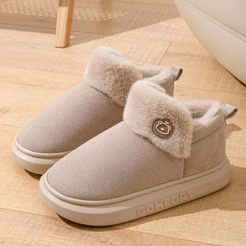 2025 New Waterproof Cotton Shoes for Women Winter Indoor Plush Warm Couple Cotton Shoes Outdoor Anti Slip Platform Women's Shoes