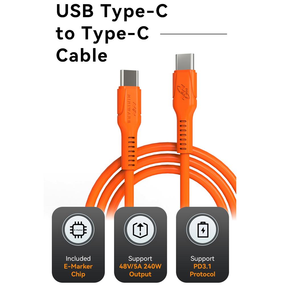 

to Type-C Cable 48V 5A 240W Output High Temperature Resistant Silicone Data Cable TS101 Soldering Iron Charging Cable Support PD3.1 Protoco