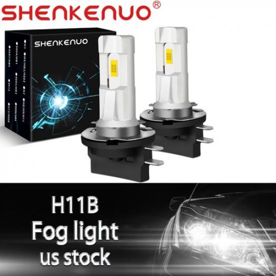 2Pcs H11B 6000K White LED fog light Bulbs Low Beam Kits Super Bright