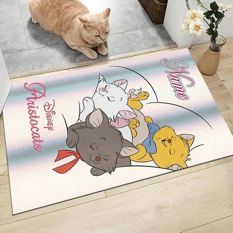 Custom Name Pink Cats Theme Carpet Rug Customizable Soft Washable Anti-Slip Home Living Room Sofa Mats Personalized Rug. 0909415