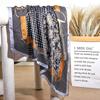 Silk-Feel 90x90 Women's Korean Style Spring/Summer Versatile Printed Square Scarf