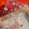 1Pcs Cartoon Hello Kitty Nail Stickers Chinese Style Cute  Year Lion Head Kt Hat Nail Decal Diy Nail Art Decoration