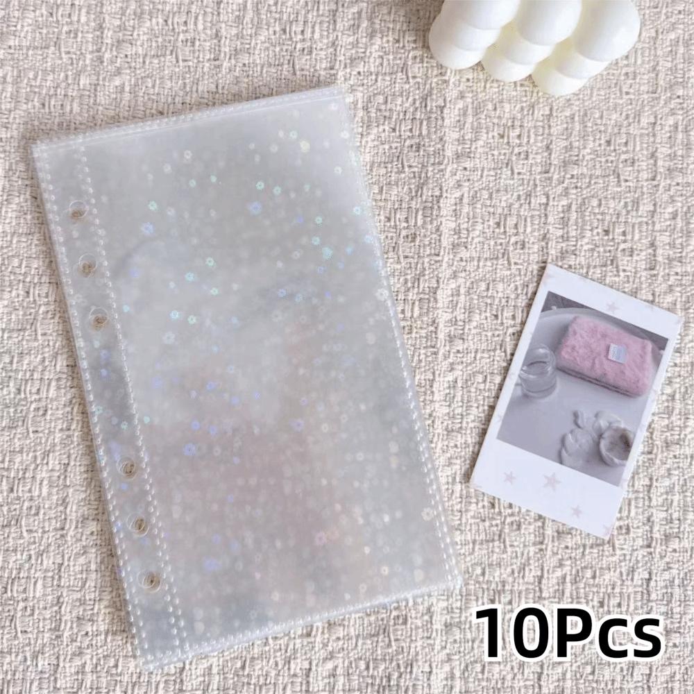 Multiple Pockets Clear Sheets Sleeve DIY Binder Photo Album Refill Pages 4 Hole 4 Ring Card Stamp Die Jewelry Storage