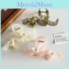 Large Floral Hair Claw Clip With Sparkling Rhinestones For Stylish Updos And Casual Looks