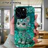 Phone Case: 2D Flat Design Suitable for iPhone 18, 17, 16, 15, 14, 13 Pro Film Protective Case, Couple Style, Gem Cat, Christmas and Halloween Gift