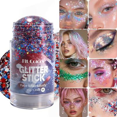 Body Paint Glitter Stick Face Lip Stick Gold Glitter Eyeshadow Stage Sparkling Sequins Cream Glitter Gel High Gloss Makeup