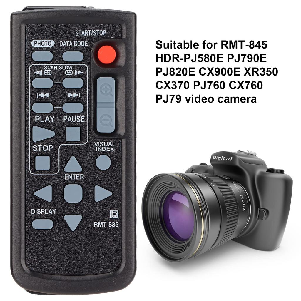 Replacement Remote Control Controller for Sony PJ79 Cameras RMT‑835 Remote, RMT-845, HDR-PJ580E, PJ790E, PJ820E, CX900E, XR350, CX370, PJ760, CX760,
