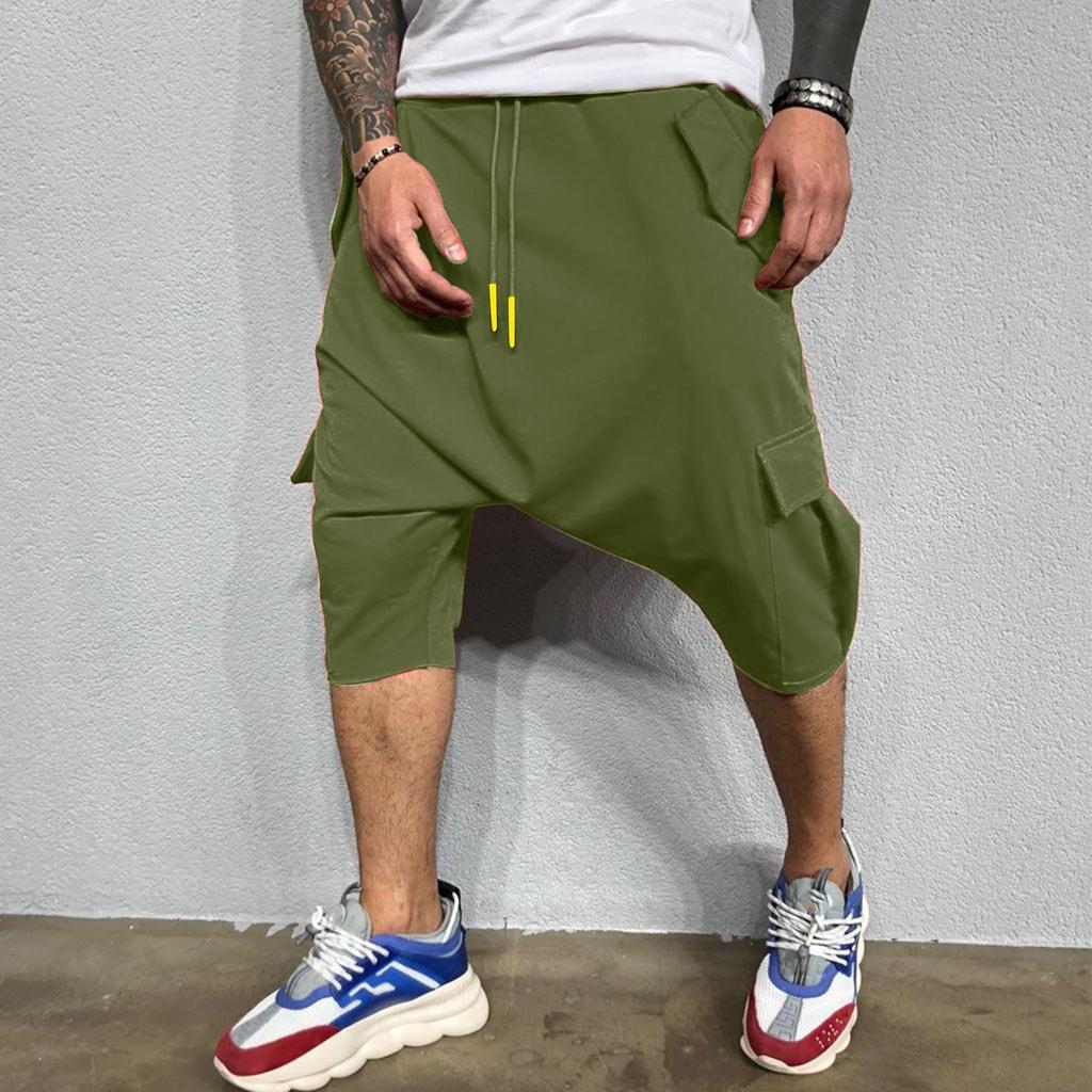 Casual Sweatpants for Men Hip Hop Trend in Europe America Loose Solid Street Sports Harlan Cropped Trousers Men'S Clothing