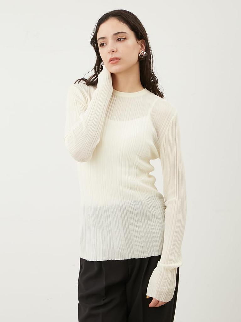 Mira Owen Random Rib Sheer Knit 09WNT244077 IVR Women's