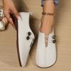 Large Size Flat Bottom Low Top Single Shoes Women's New Retro Style V Mouth Light Lazy Work Shoes