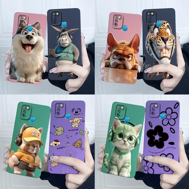 For Infinix Hot 10 Lite Smart 5 Hot 11 G37 10S 10T 10i Case Lovely Cartoon Cat Liquid Silicone Soft Shockproof Back Cover Capa