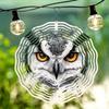 Owl Design Metal Mandala Wind Chime - Handcrafted 3D Printed Outdoor Garden Decor, Battery-Free Soothing Wind Sounds