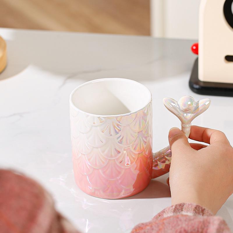 European Style Creative Mermaid Fish Scale Mug - Personalized Coffee and Novelty Water Cup