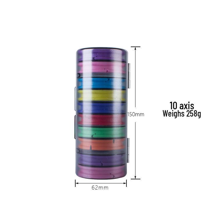 Large Rainbow Silicone Fishing Line Storage Box with Spools - Available In 4, 8, 12, or 16 Spool Sizes
