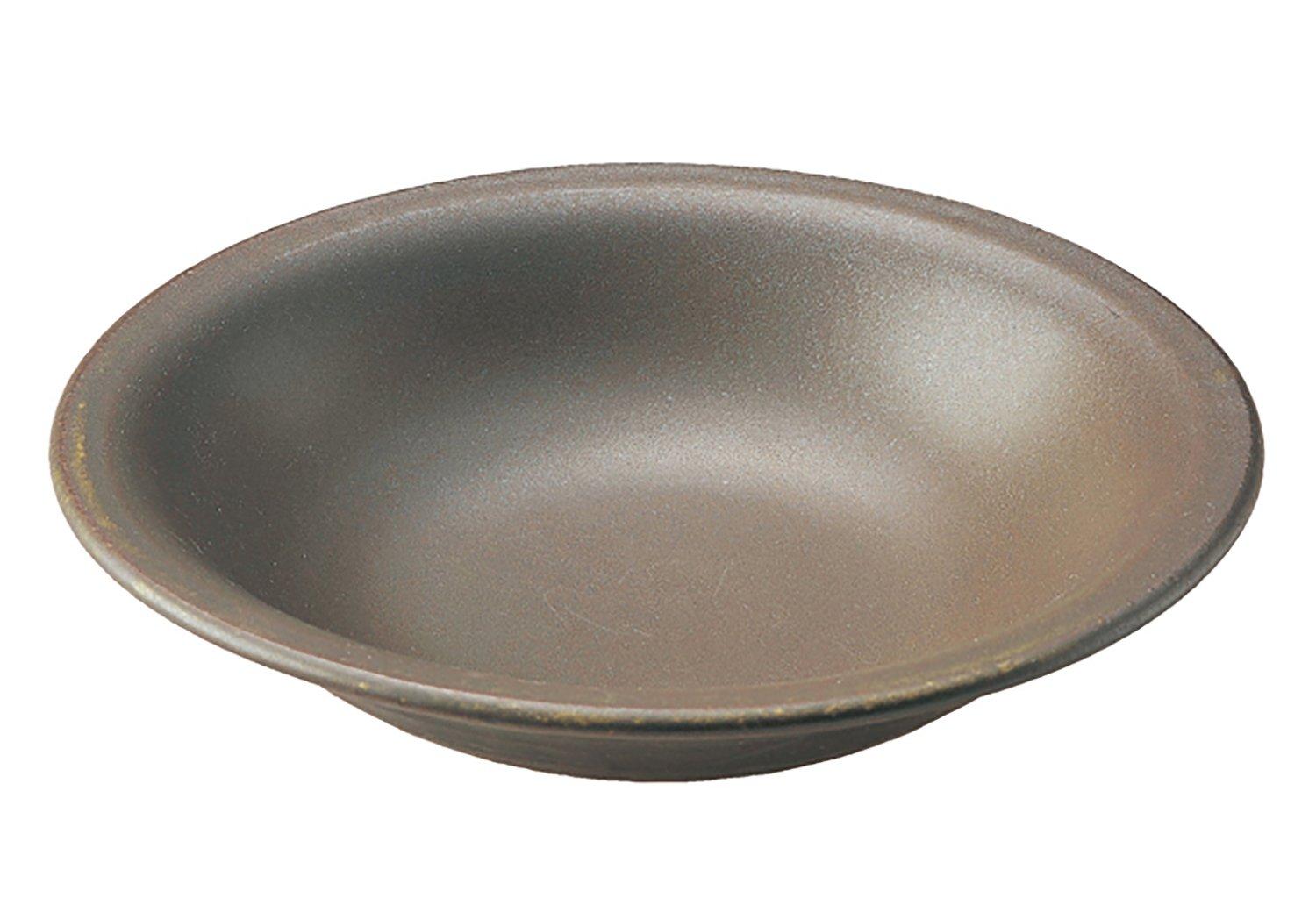 

Banko ware direct fire ceramic plate, small, tea glaze, 33-107