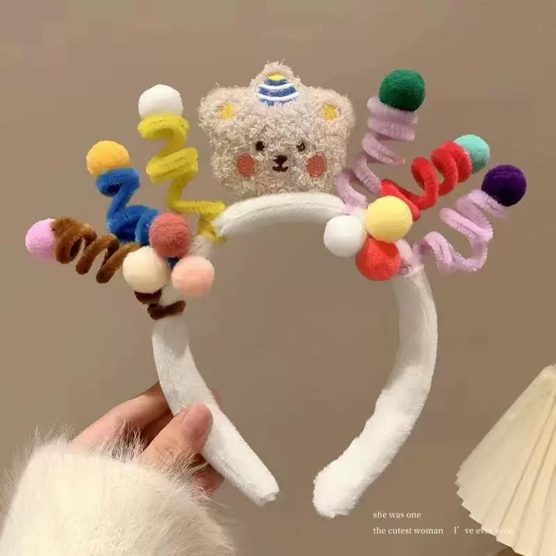 Niedliches Bären-Plüsch-Stirnband für die Gesichtsreinigung bei Frauen - Haarspangen-Accessoire
