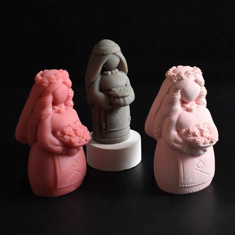 3D Santa Maria Silicone Candle Mold DIY Handheld Money Can Princess Portrait Gypsum Craft Soap Candle Mold Home Decoration